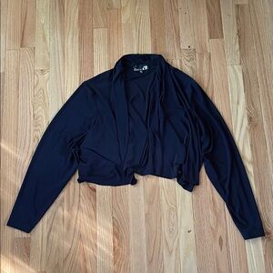 CSC Studio Cardigan Womens 2X Blue Open Front Long Sleeve Minimalist Modest